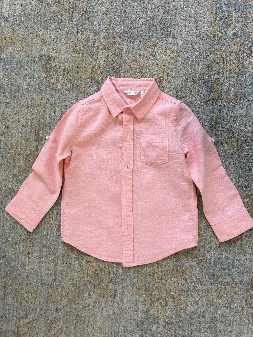 Long sleeve button down shirt - Salmon, orange